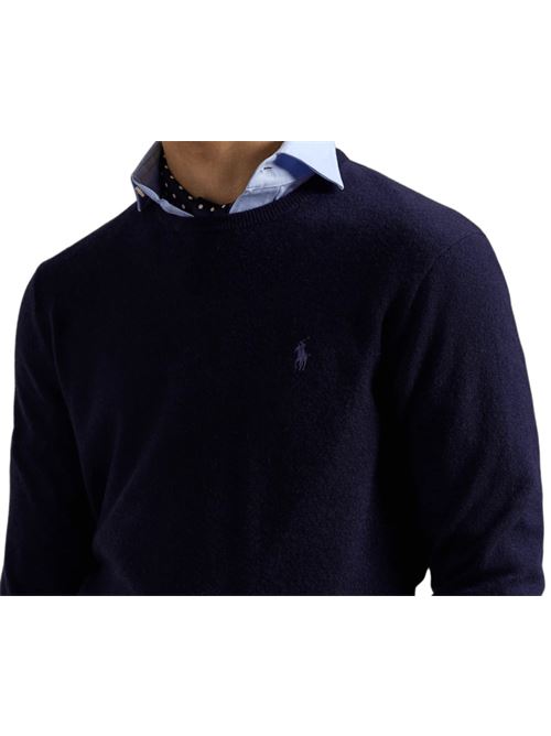 Maglia da uomo in lana, girocollo, colore hunter navy POLO RALPH LAUREN | 710974148001